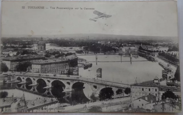 Toulouse 31 CPA View Panoramic On La Garonne Aircraft Good Condition 1914