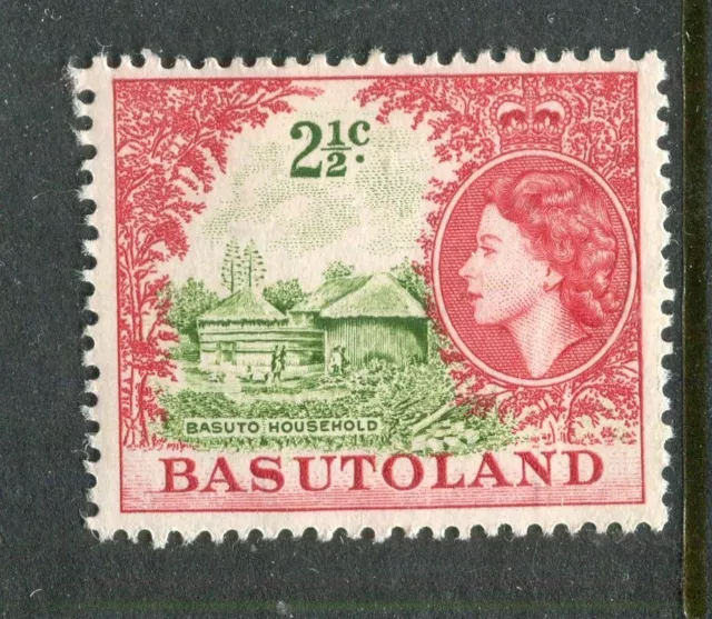 BASUTOLAND; 1961 early QEII Pictorial issue fine Mint hinged 2.5c. value