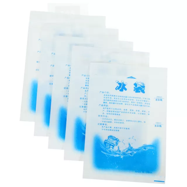 5 Pcs Water-filled Ice Packs Fresh Refrigeration Cooler Bag