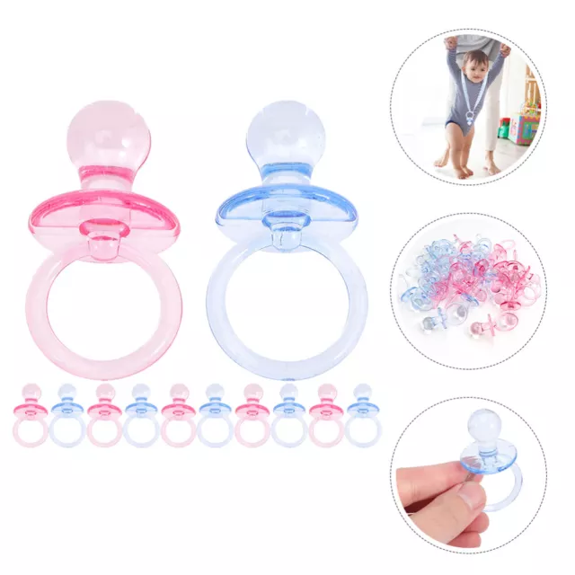 24 Mini Plastic Baby Pacifiers for Shower Decorations & Games
