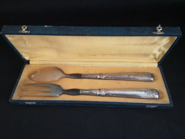 SERVICE ANCIEN DE 6 Couverts À Fruits - À Dessert - En Laiton - Manche Bakélite EUR 25,00 - FR