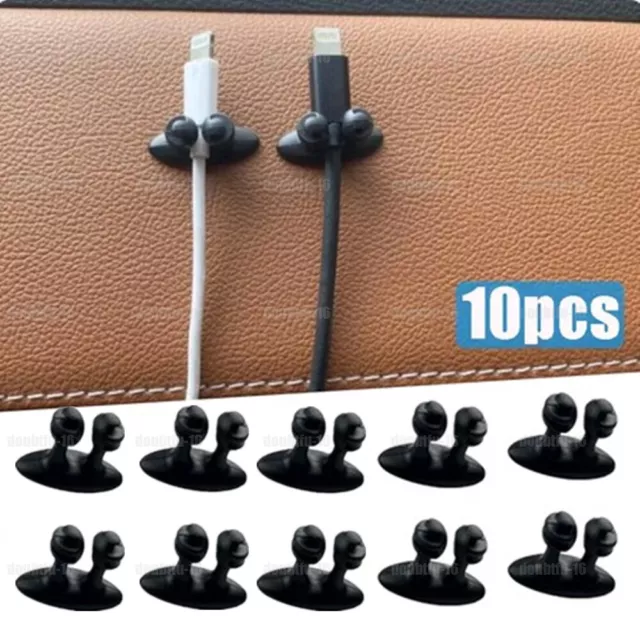 10x Car Phone Charger Wire Cord Cable Drop Clip Tidy Holder Organizer Line Fixer