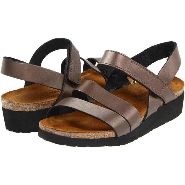 Naot Metallic Brown Strappy Leather Sandals Comfort Womens Size 38 / US 7