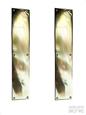 2 push door 12" inch PLATES solid Brass DOORS 30 cm long old style finger  B 2