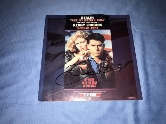 Authentic Hand Signed Tom Cruise Top Gun 7 Inch Vinyl / LP Cover - COA