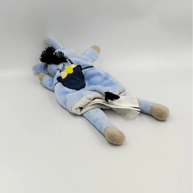 Doudou plat marionnette ane bleu blanc coucou bébé SERGENT MAJOR - 32326 2