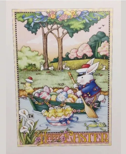 VINTAGE MARY ENGELBREIT Happy Easter Clip Art Repurpose Calendar Page