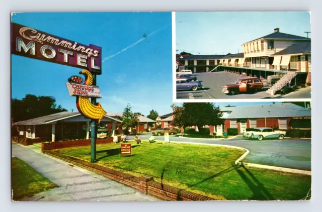 Postcard Oregon Portland OR Cumming Motel Travelers Inn 1962 Posted Chrome