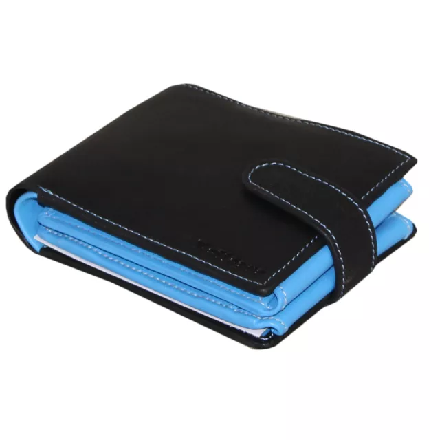 Men's Black & Orange/Blue/Red Leather Leather 20 Cards Gift Bag RFID blocking