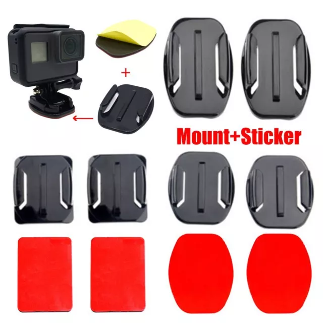 Flat Curved Mounts Pad Adhesive Sticker Holder For GoPro Hero Xiaomi Yi 4K