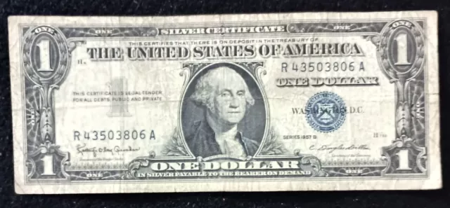 CA-110 Series 1957 B * ONE DOLLAR * $1 * Silver Certificate * Blue Seal Note