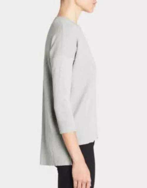 FRAME Women Denim Le Boxy Cotton Silk Sweater - Foggy Gray Size XS 2