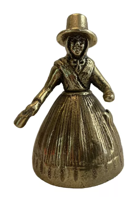 Vintage Collectible 2.5” Brass Dutch Lady Bell