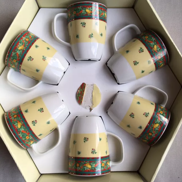 Thun Kaffeebecher Henkelbecher Weihnachts Tassen Set 6 Stück in Geschenkbox neuw