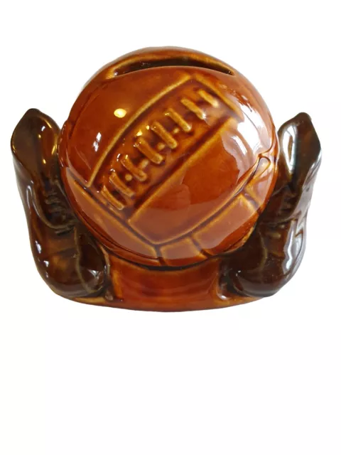 VTG SZEILER StudioNo. 227 Football & Boots Pottery Money Box Hand Painted