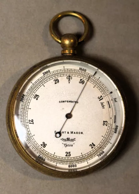 Antique English Short and Mason "Tyco" Pocket Barometer/Altimeter c. 1920