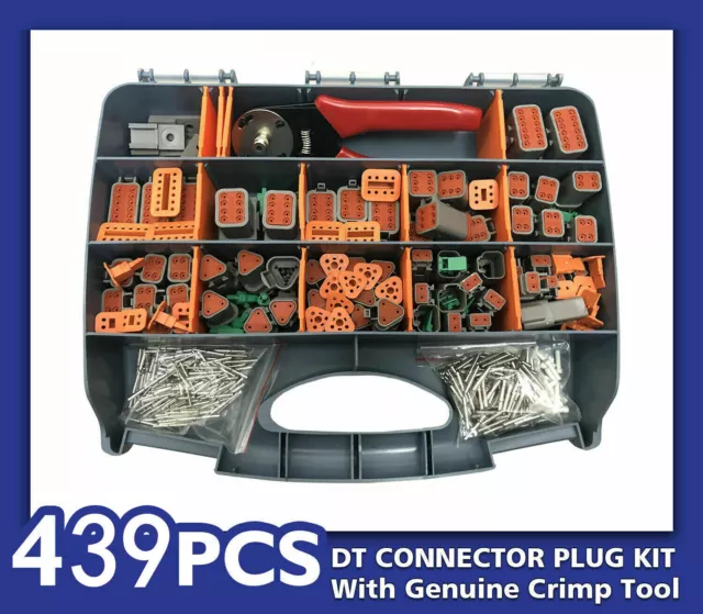 Deutsch DT Connector Plug Kit 438pcs With Crimp Tool Automotive #DT-KIT3-TR UK