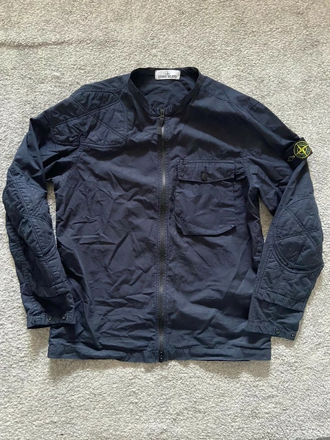 RRP 350 STONE Island Garment Dyed Ripstop Collarless Overshirt