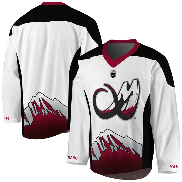 Youth White/Maroon Colorado Mammoth Replica Jersey