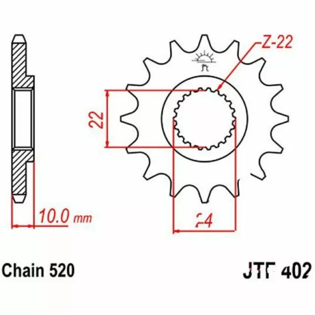 Zahnrad Ritzel 14Z Teilung 520 front sprocket 14t pitch TR Tuareg F 650 Moto Peg