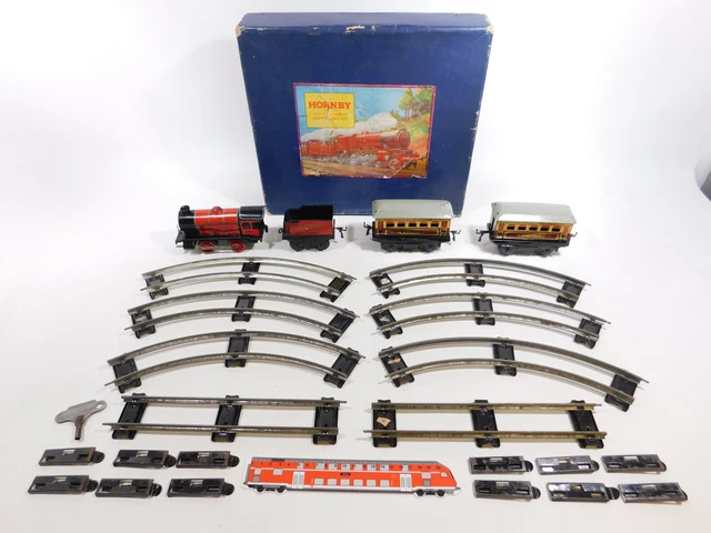 CU431-4# Hornby Meccano Gauge 0 Uhrwerk-Set Steam Type M1 3435 + Car Pullman