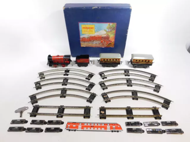 CU431-4# Hornby Meccano Spur 0 Uhrwerk-Set Dampflok Type M1 3435+Wagen Pullman