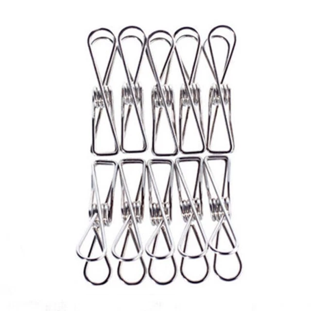 20 pz. linea di lavaggio acciaio inox perni vestiti penne sospese clip metalliche morsetti U