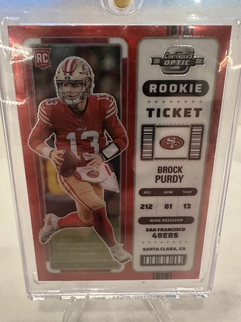 2022 Panini Contenders Optic Rookie Ticket Red Prizm #68 Brock Purdy /175 RC