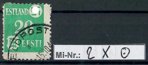 DB 1939-45 Estland Landespost 1941 Mi-Nr.: 2 x sauber gestempelter Wert