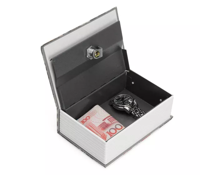 Cassetta Sicurezza 18x11,5cm Cassaforte Forma Libro Chiave Serratura Portavalori