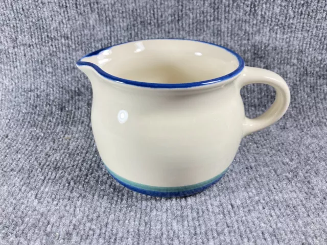 Pfaltzgraff Northwinds Gravy Boat Pitcher USA Blue Green Bands Stripe