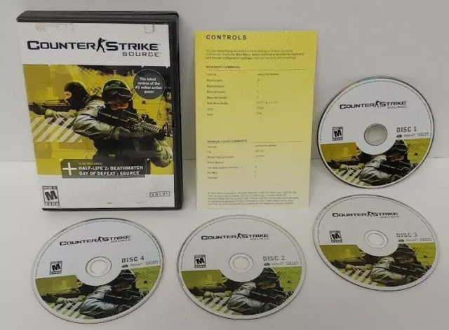 Counter Strike Source PC Game w/ Half Life 2: Deathmatch 4 Discs