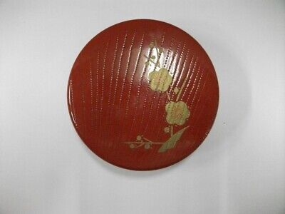 lacquered Japanese small box with plum blossoms. #85g/ 2.99oz.