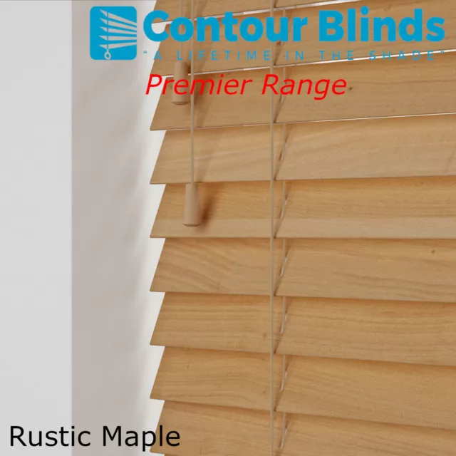 ***PREMIER*** REAL WOOD GRAINED VENETIAN BLINDS MADE TO MEASURE IN 50 mm SLATS