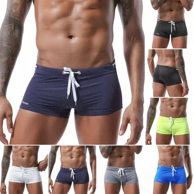 Joli short boxer en maille sexy pour hommes maillots de bain vert fluorescent