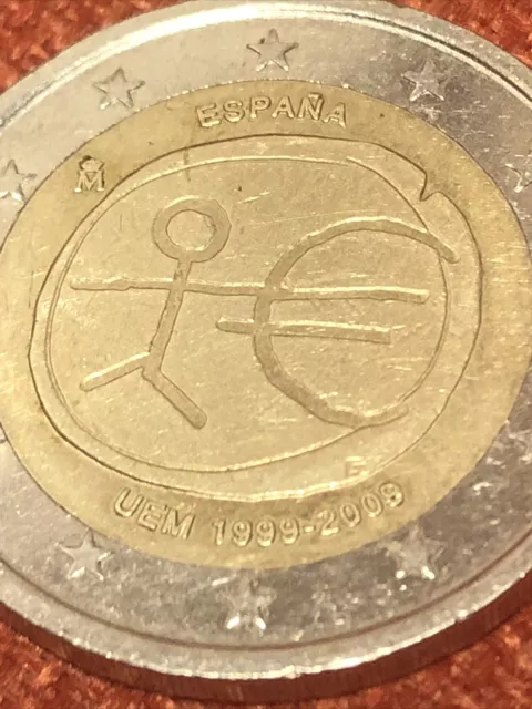 piece 2 euros rare Espagne UEM 1999-2009