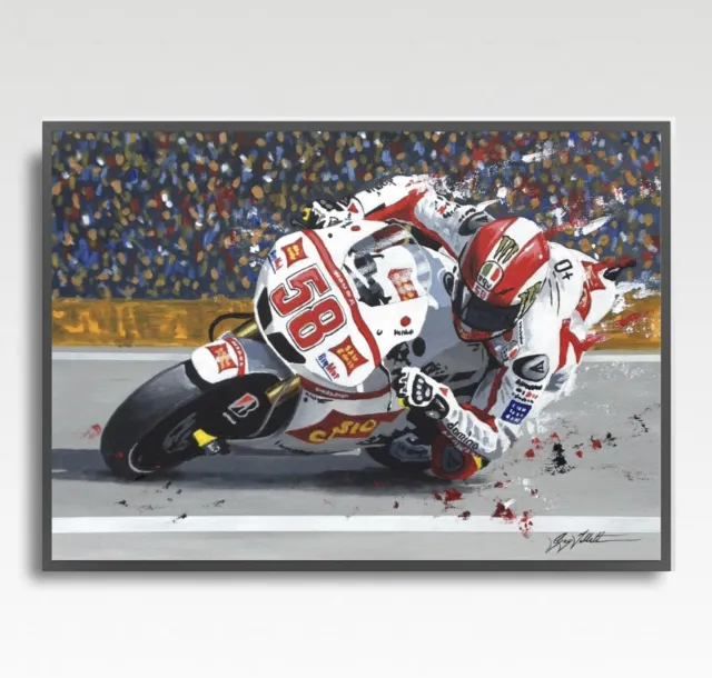 MARCO SIMONCELLI  MotoGP print from painting by Greg Tillett poster Wall art