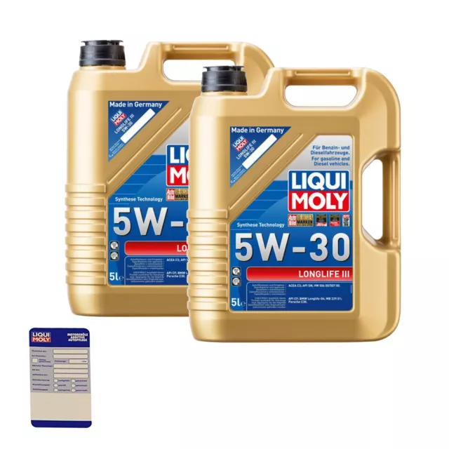 Liqui Moly 20647 LM 20647 Motoröl, Öl, Longlife III 5W-30 10L AUDI