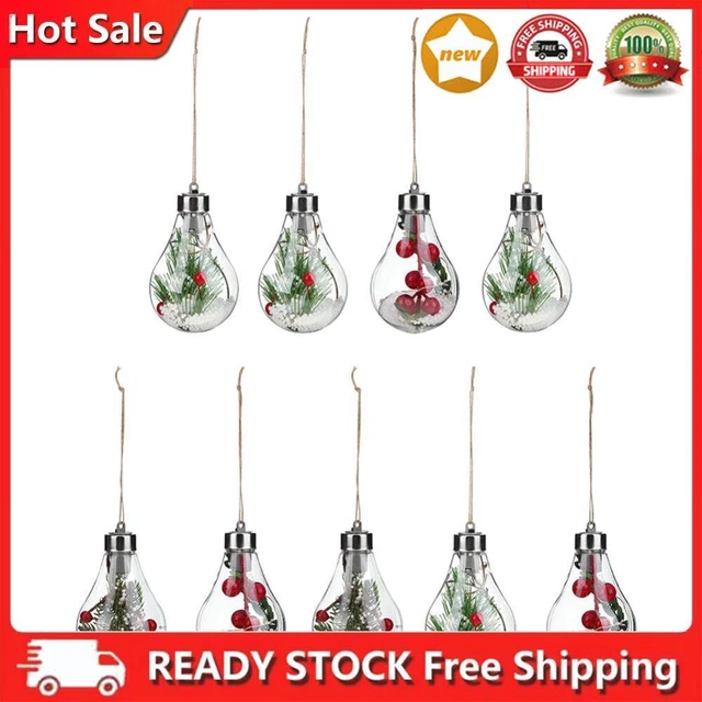 Soft Plastic Clear LED Christmas Light Bulb Ball Decorations Pendant Bauble