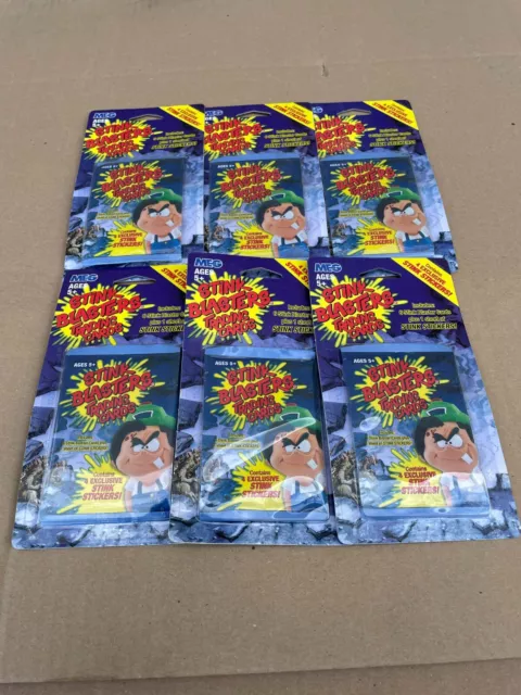 MEG Stink Blasters Trading Cards Sealed 2002 Stink Stickers Age 5+ (Lot of 6)