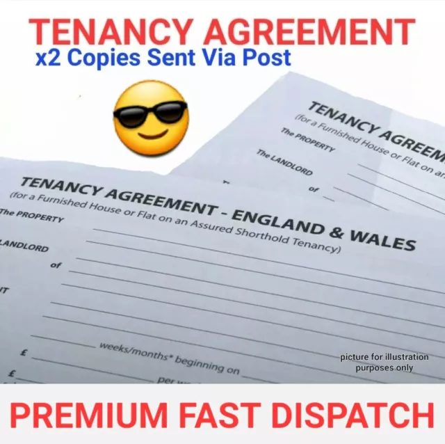 Official Tenancy Agreement UK - SENT BY 1st Class POST: x3 COPIES - FAST SERVICE