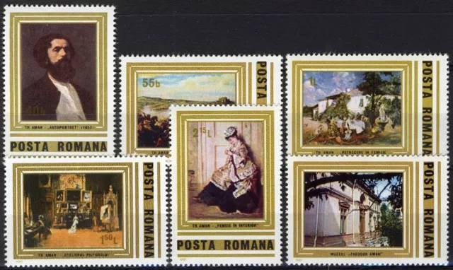 Romania 1981, 150th Birth Anniversary of Theodor Aman set MNH, Mi 3810-15