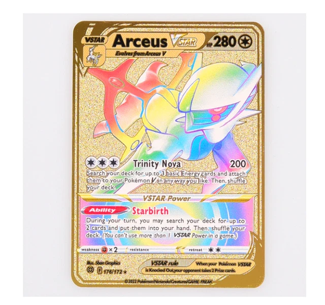 ARCEUS VSTAR RAINBOW Gold Metal Collectable Card 14 99 PicClick