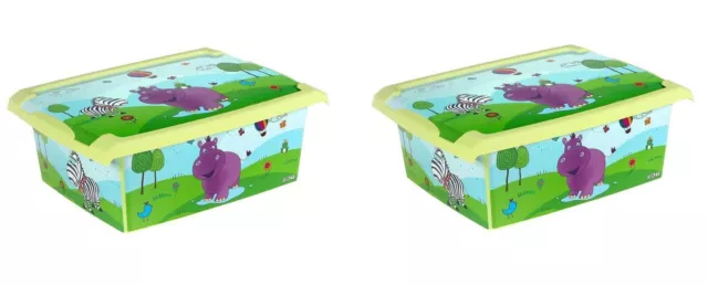 2 x Spielzeugkiste Spielzeugbox Box Fashion-Box  Hippo 10 L