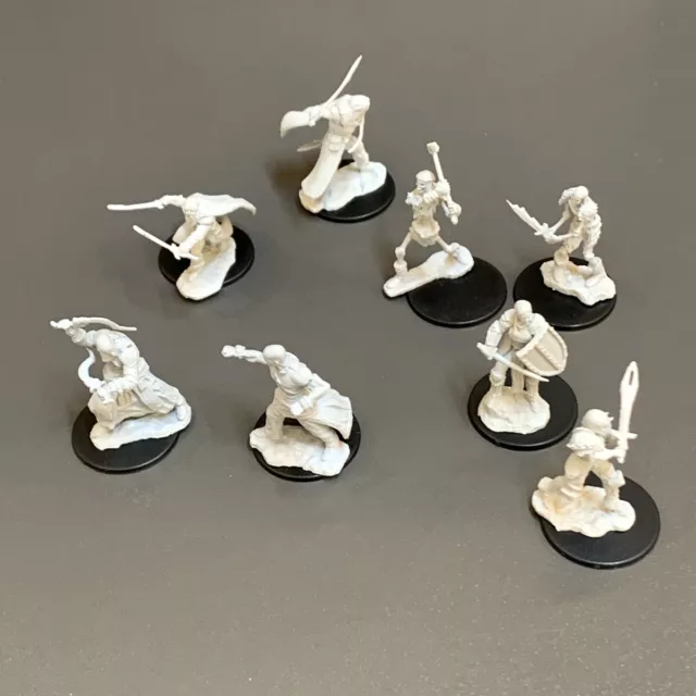 Lot 8x DND Nolzur's Marvelous Skeleton Elf Ranger Fighter Monk Miniatiures WZK