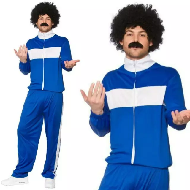 1980s Shell Suit Mens Costume Scouser Tracksuit Outfit Retro Fancy Dress Outfit