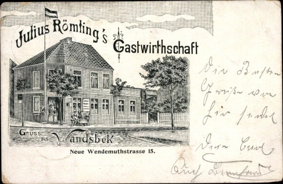 Litho Hamburg Wandsbek, Gastwirtschaft, Neue Wendemuthstraße 15 - 10676222