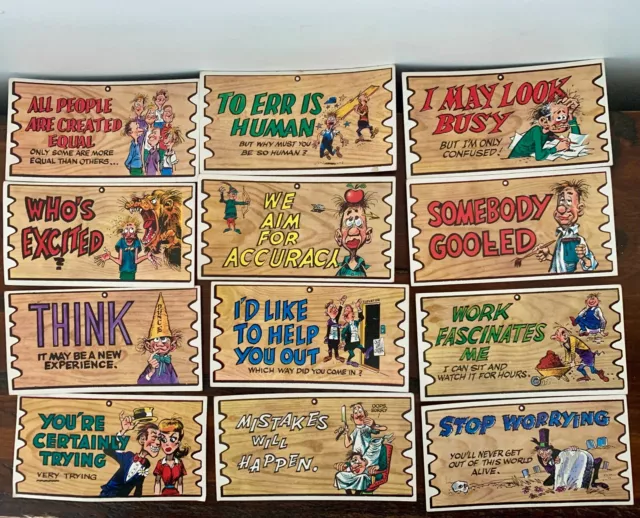 1982 Vintage Scanlens Wacky Plak Cards x12 bulk lot trading 21 29 45 50 58 73 80