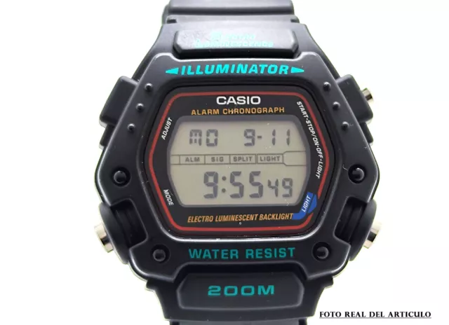 Vintage Watch Casio Dw-290.T-1 Iluminator Wr.200, Qw.1219,  Año 1994