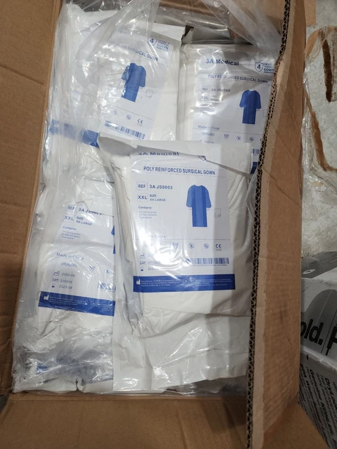 40PK ~3A Medical Poly Reinforced Surgical Gown ~Level 4 Disposable